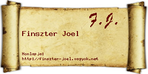 Finszter Joel névjegykártya
